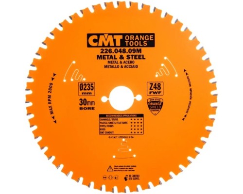 Пильный диск по металлу и металлопрофилю СМТ 235X30X2,2/1,80°FWFZ=48 [226.048.09M]
