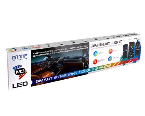 Подсветка салона MTF LIGHT SMART SYMPHONY M3, 24 элем., (полосы в двери накл. 50см x2, 83.5см x2) AL24C58