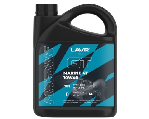 Масло моторное LAVR MOTO GT Marine 4T 10W40 SM, 4 л Ln7790