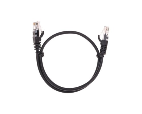 Патч-корд REXANT 02-0102-05 U/UTP, CAT 5e, RJ45-RJ45, 26AWG, LSZH, черный 0,5м