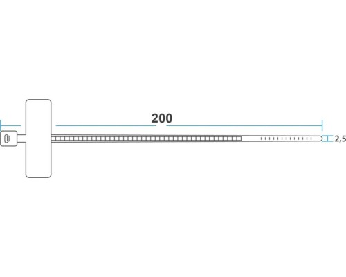 Пломба REXANT 07-0206 хомут под маркер nylon 200x2,5мм белый
