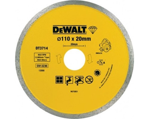 Алмазный диск для резки керамики DeWALT 110х20.0 мм DT3714-QZ [DT3714-QZ]