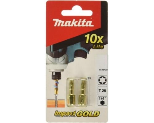 Бита для заворачивания MAKITA B-28422 Impact Gold T25, 25 мм, C-form, 2 шт.