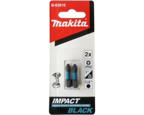 Бита для заворачивания MAKITA B-63616 Impact PH2, 25 мм, C-form, 2 шт.