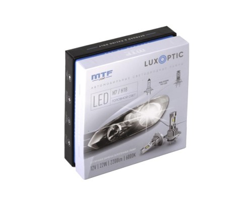 Лампа светодиодная MTF LIGHT LUXOPTIC H7/H18 12w, 22w, 2200lm, 6000k, комплект ST07K6