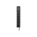Фильтр сетевой Kranz 13-4703 5 гнезд, 5м, 3х1,5мм², с автовыкл, 2USB, черный