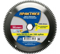 Пильный диск по алюминию ПРАКТИКА 305х100х30/25,4 775-181