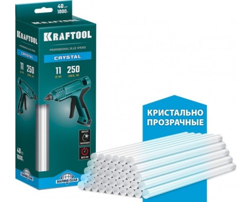 Стержень клеевой KRAFTOOL Cristal прозрачный d 11x250 мм (11-12 мм) 40 шт. [06846-40]