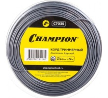 Леска триммерная CHAMPION C7035 aluminium 2.7мм*72м (круглый)+нож