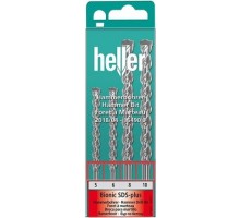 Набор буров HELLER  по бетону sds-plus bionic pro: 5, 6x110 мм + 8, 10x160 мм (4 пр.) TD16490