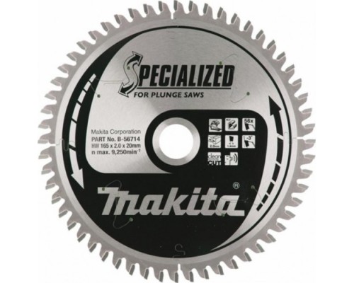 Пильный диск по алюминию MAKITA 165х20х1,4х56 для (для dsp600) [B-56714]