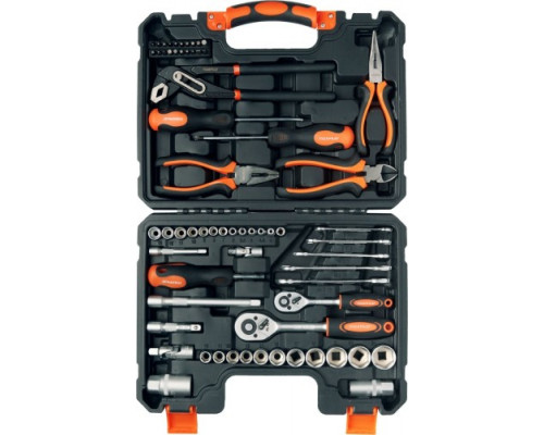 Набор инструментов MAXPILER MXT-65-SET, 65 предметов, 3/8" и 1/4", CrV