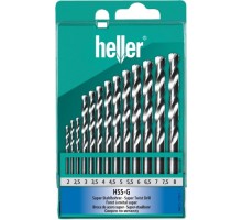 Набор сверл по металлу HELLER  hss-g ø 2/2.5/3….7,5/8 (13 пр) TD17733