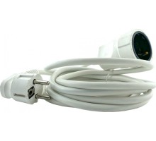 Удлинитель GLANZEN ES-03-005-white силовой шнур штепс. гнездо пвс 3х1,5 3м