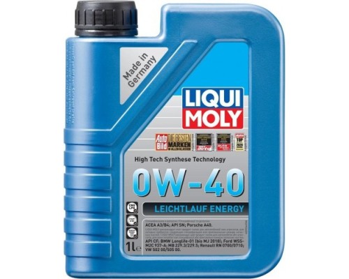 Масло моторное LIQUI-MOLY SAE 0W40 Leiсhtlauf Energy 1 л 39034 синтетическое [39034]