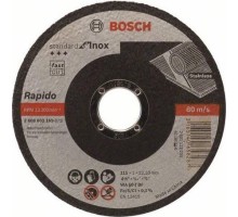 Отрезной круг по нержавеющей стали BOSCH 115х1,0х22 мм AS60TINOX-BF Standard for Inox - Rapido [2608603169]