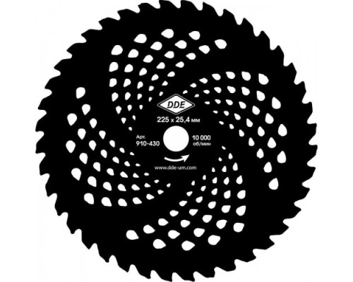 Диск кустореза DDE WOOD CUT твердосплавный (225х25,4/20 мм; 40 зубьев) [910-430]