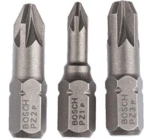 Бита для заворачивания BOSCH Extra Hard 25 мм PZ/1/2/3 3шт [2607001753]