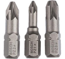 Бита для заворачивания BOSCH Extra Hard 25 мм PZ/1/2/3 3шт 2607001753