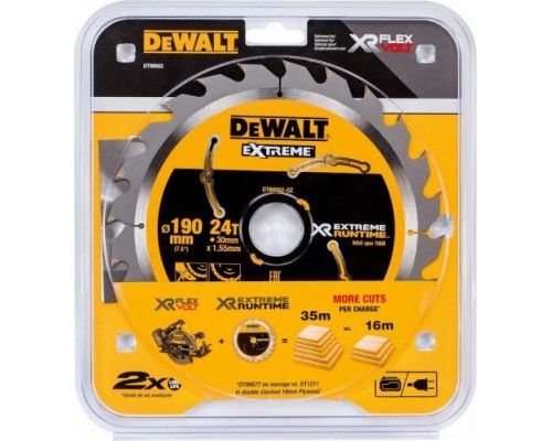 Пильный диск по дереву DeWALT 190х24тх30 мм FLEX VOLT DT99562-QZ [DT99562-QZ]