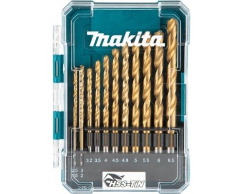 Набор сверл по металлу MAKITA D-72855 hss-tin economy, 13 шт. (1.5-6.5 мм, шаг 0.5 мм)