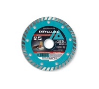 Алмазный диск для резки бетона METALLICA Optima 125x22,2 мм, H=7 мм турбированный без уп. 900123
