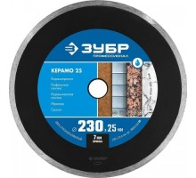 Алмазный диск для резки керамики ЗУБР 230 х 22.2 мм КЕРАМО-22 36655-230_z02