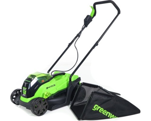 Газонокосилка аккумуляторная GREENWORKS GD24LM33, 24V 33 см, бесщеточная, без АКБ и ЗУ [2516107]