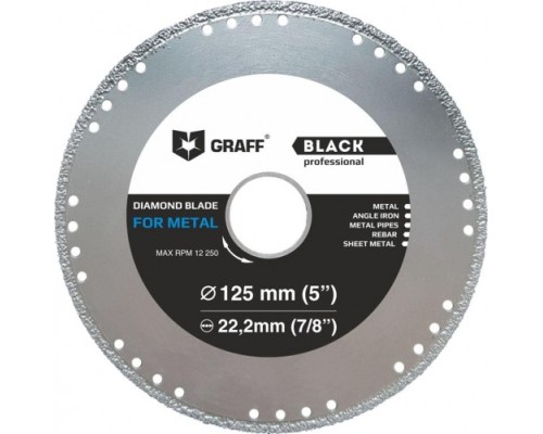 Алмазный диск по металлу GRAFF 125х22.2 мм METALL CUTTING [GDDM125B]