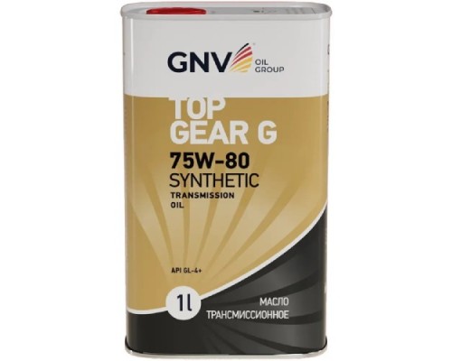 Масло трансмиссионное GNV Top Gear G Synthetic 75W80 GL-4 (металл. канистра) 1 л GTG1G72015G40007580001