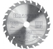 Пильный диск по дереву KRAFTOOL 36951-160-20 Optima 160х20мм 24T