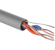 Кабель REXANT U/UTP, CAT 5e, PVC 2x2x0,50 мм, 24AWG внутренний, серый [01-0023]