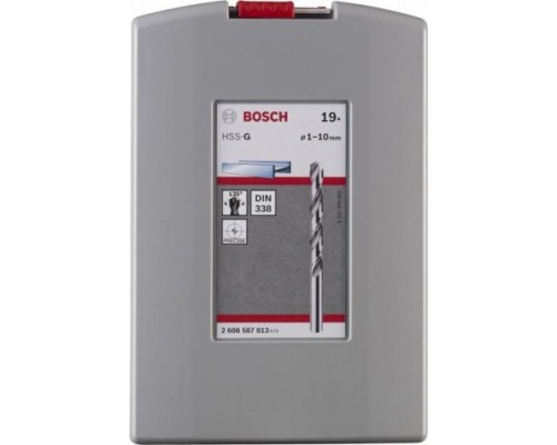 Набор сверл по металлу BOSCH HSS-G 135° ( 1-10мм) 19 шт. ProBox [2608587013]