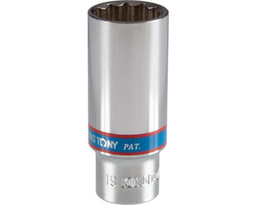 Головка двенадцатигранная глубокая 19 мм, 3/8" KING TONY 323019M