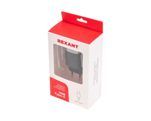 Зарядное устройство REXANT 18-2224 сетевое USB QC (30w) + Type C PD (33W), с дисплеем