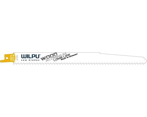 Полотна для сабельных пил WILPU 3021/225 bi bi-metall по дереву, быстрый прямой рез 5шт/уп [1227200005]