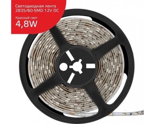 Лента светодиодная GAUSS Elementary 2835/60-smd 4.8w 12v dc красный ip66 (zip bag 5м) [356000705]