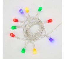 Гирлянда светодиодная NEON-NIGHT Шарики 1,5 м прозрачный ПВХ, 10 LED мультиколор 303-092