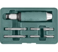 Отвертка ударная JONNESWAY AG010055A битами SL 8,10мм PH# 2,3 36мм и PH# 2,3 80мм, 7 пр 048649
