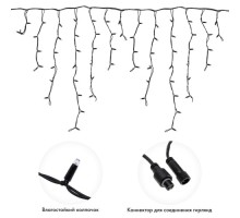 Гирлянда Neon-Night 255-215 БАХРОМА (Айсикл), 3,2х0,9м, 120 LED БЕЛЫЙ, 3,3мм