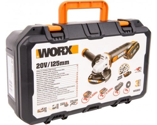 Угловая шлифмашина аккумуляторная WORX WX803