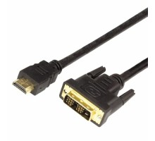 Шнур REXANT 17-6303 HDMI-DVI-D с фильтрами, 1,5м, Gold (PE пакет)