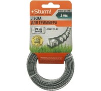Леска триммерная Sturm 2.0 мм/15 м крученый квадрат (GT3535-2.0-S-15) GT3535-2.0-S-15