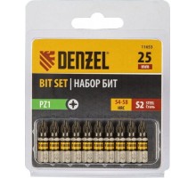 Набор бит Denzel PZ1х25 сталь s2, шестигранный профиль, 10 шт. 11653