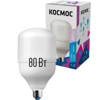 Лампа светодиодная КОСМОС HWLED 80W 220V E27 6500K переходник на E40 LksmHWLED80WE2765