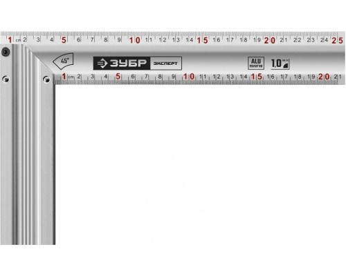 Угольник ЗУБР ЭКСПЕРТ 250мм столярный с усиленным алюминиевым полотном [34392-25]