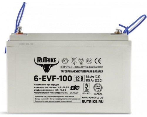 Аккумулятор RUTRIKE 12V100A/H C3 тяговый 6-EVF-100 [021664]