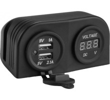 Разъем USB SKIPPER SK-DS6-2023/4010 5В 3.1А и цифровой вольтметр для крепления на приборную панель SK-DS6-2023/4010