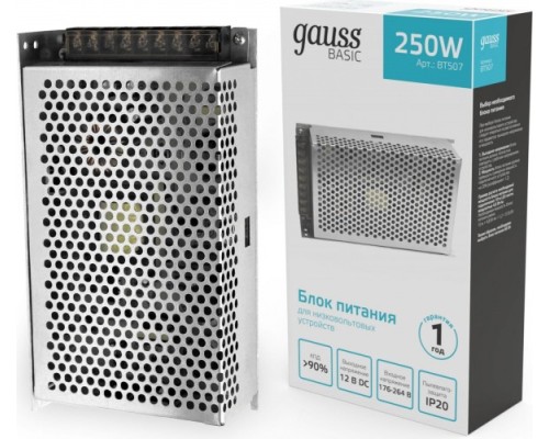 Блок питания GAUSS BT507 basic 12v 250w ip20