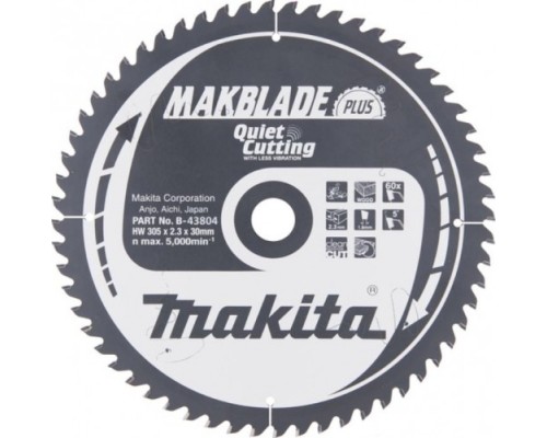 Пильный диск по дереву MAKITA 305x30x1.8x60T для makblade plus [B-43804]